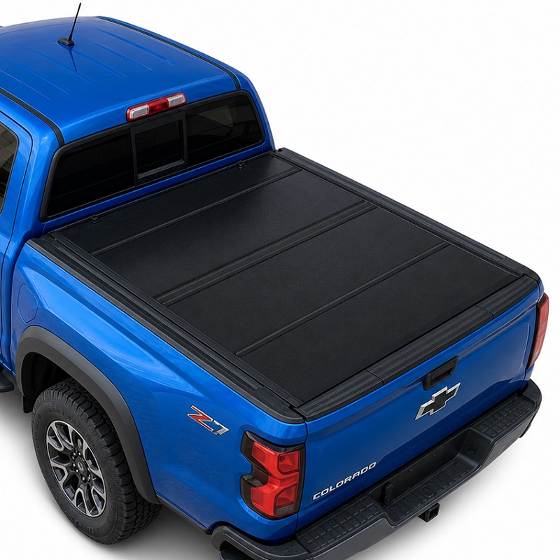 Žemo profilio kietas keturis kartus sulankstomas Tonneau dangtelis, skirtas Chevy Colorado