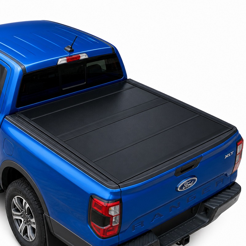 Žemo profilio kietas keturis kartus sulankstomas Tonneau dangtelis, skirtas Ford Ranger
